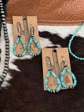 Load image into Gallery viewer, Turquoise and Silver Teardrop Earrings
