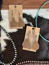 Load image into Gallery viewer, Brindle Cattle Tag Earrings
