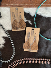 Load image into Gallery viewer, Brindle Cattle Tag Earrings
