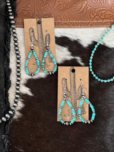 Load image into Gallery viewer, Turquoise and Silver Teardrop Earrings
