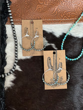 Load image into Gallery viewer, Silver and Turquoise Hoops
