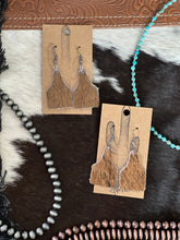 Load image into Gallery viewer, Brindle Cattle Tag Earrings
