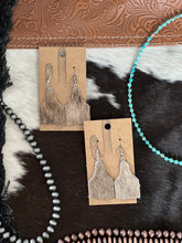 Load image into Gallery viewer, Vanilla Brindle Cattle Tag Earrings
